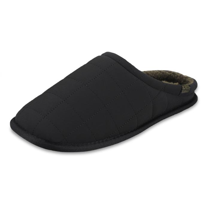 Isotoner® Mens Quilted Mule Slipper Black Extra Image 2